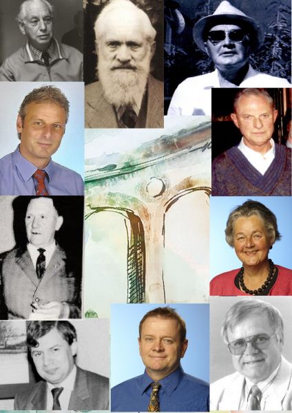 Soweit bekannt : Vorsitzende der SPD Altenbeken von 1909 bis heute. Von oben links- und dann im Uhrzeigersinn. Herbert Schneider, Franz Bader, Bernhard Wittmann, Herbert Gockel, Viktoria Singerhoff, Horst Dieter Berlau, Friedhelm Klute, Hans Joachim Ende
